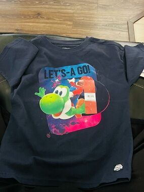 Nintendo Super Mario Yoshi 'LET'S-A GO!' Navy Graphic Tee